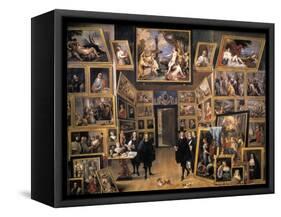 Archduke Leopold Wilhelm in His Picture Gallery-David Teniers the Younger-Framed Stretched Canvas
