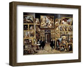 Archduke Leopoldo Guillermo At His Picture Gallery In Brussels, 1647-1651, Flemish School-David Teniers the Younger-Framed Giclee Print