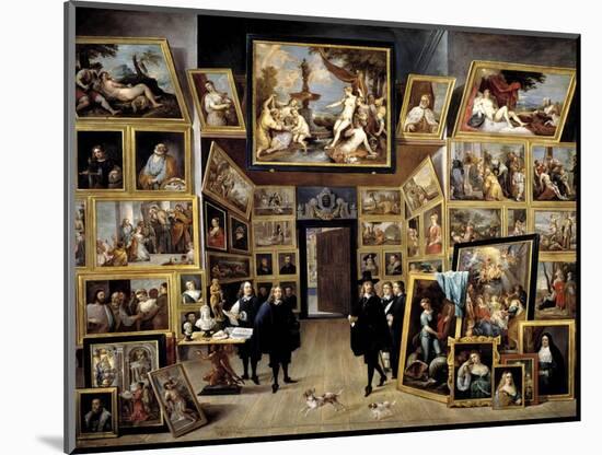 Archduke Leopoldo Guillermo At His Picture Gallery In Brussels, 1647-1651, Flemish School-David Teniers the Younger-Mounted Giclee Print