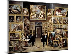 Archduke Leopoldo Guillermo At His Picture Gallery In Brussels, 1647-1651, Flemish School-David Teniers the Younger-Mounted Giclee Print