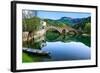 Arched Bridge Reflected in Crnojevica River, Montenegro-Donyanedomam-Framed Photographic Print