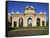 Arched Gateway of the Puerta De Alcala in the Plaza De La Independencia, in Madrid, Spain, Europe-Nigel Francis-Framed Stretched Canvas