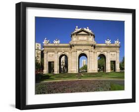 Arched Gateway of the Puerta De Alcala in the Plaza De La Independencia, in Madrid, Spain, Europe-Nigel Francis-Framed Photographic Print