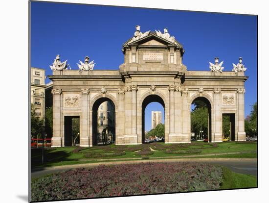 Arched Gateway of the Puerta De Alcala in the Plaza De La Independencia, in Madrid, Spain, Europe-Nigel Francis-Mounted Photographic Print