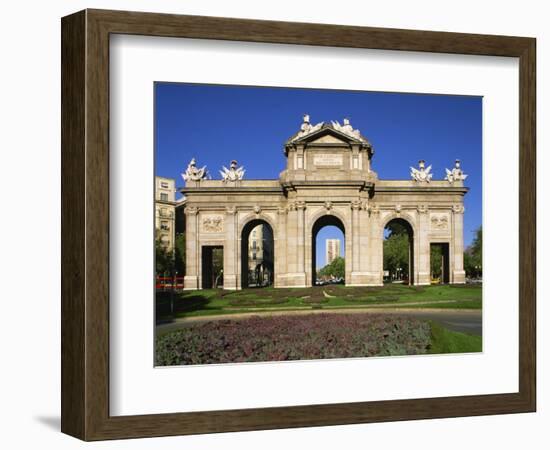 Arched Gateway of the Puerta De Alcala in the Plaza De La Independencia, in Madrid, Spain, Europe-Nigel Francis-Framed Photographic Print