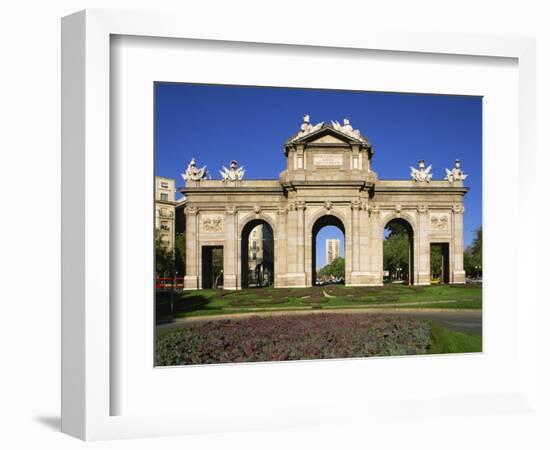 Arched Gateway of the Puerta De Alcala in the Plaza De La Independencia, in Madrid, Spain, Europe-Nigel Francis-Framed Photographic Print