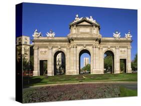 Arched Gateway of the Puerta De Alcala in the Plaza De La Independencia, in Madrid, Spain, Europe-Nigel Francis-Stretched Canvas