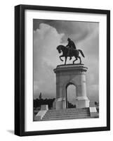 Arched Monument with Equestrian Statue of Sam Houston-Alfred Eisenstaedt-Framed Photographic Print