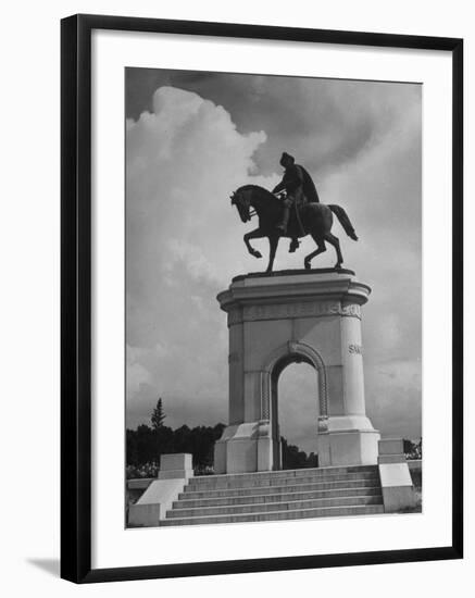 Arched Monument with Equestrian Statue of Sam Houston-Alfred Eisenstaedt-Framed Photographic Print