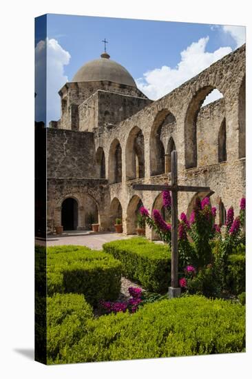 Arched Portico at Mission San Jose in San Antonio-Larry Ditto-Stretched Canvas