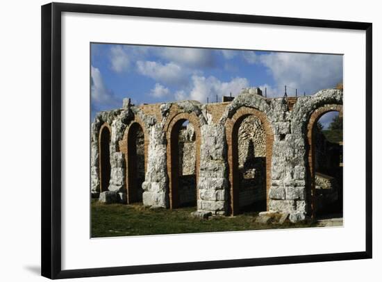 Arched Portico of Roman Theatre in Gubbio, Umbria, Italy BC-null-Framed Giclee Print