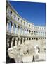 Arched Walls and Columns of 1st Century Roman Amphitheatre, Pula, Istria Coast, Croatia-Christian Kober-Mounted Photographic Print