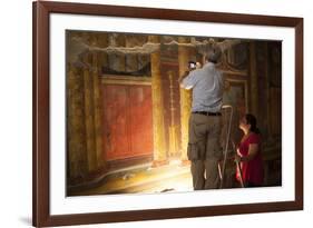 Archeologists and Restorers Studing the Frescos at Poppea Villa (Villa Poppaea)-Oliviero Olivieri-Framed Photographic Print