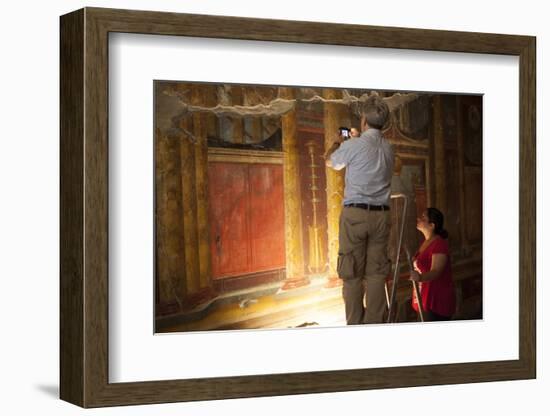 Archeologists and Restorers Studing the Frescos at Poppea Villa (Villa Poppaea)-Oliviero Olivieri-Framed Photographic Print