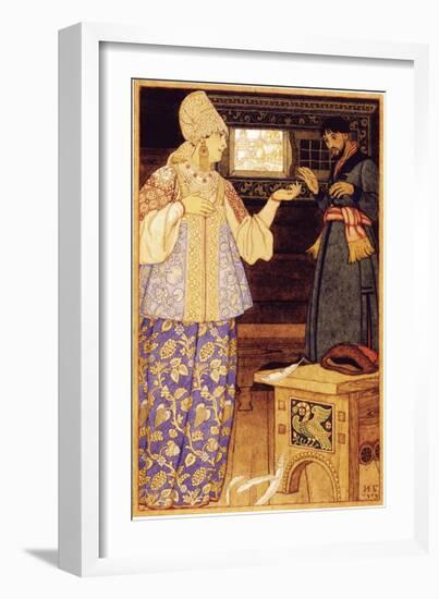 Archer's Wife and Andrey the Archer, 1919-Ivan Yakovlevich Bilibin-Framed Giclee Print