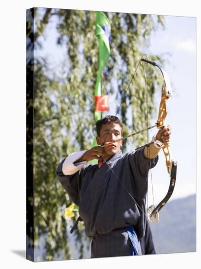 Archery, Bhutan's National Sport, Paro, Bhutan,Asia-Angelo Cavalli-Stretched Canvas