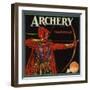 Archery Brand - Hillsgrove, California - Citrus Crate Label-Lantern Press-Framed Art Print