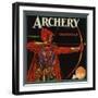 Archery Brand - Hillsgrove, California - Citrus Crate Label-Lantern Press-Framed Art Print