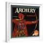 Archery Brand - Hillsgrove, California - Citrus Crate Label-Lantern Press-Framed Art Print