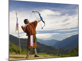 Archery Competition, Bumthang, Bhutan-Peter Adams-Mounted Photographic Print