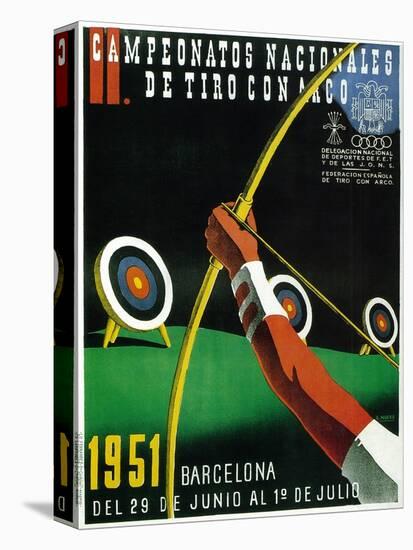 Archery Competition Promotion-Lantern Press-Stretched Canvas