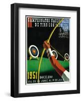 Archery Competition Promotion-Lantern Press-Framed Art Print