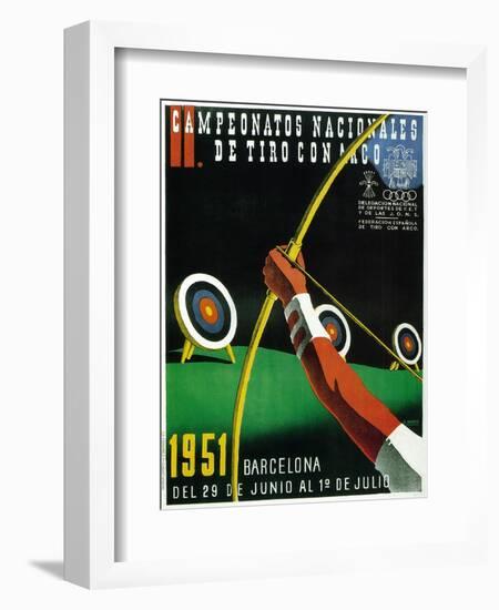 Archery Competition Promotion-Lantern Press-Framed Art Print