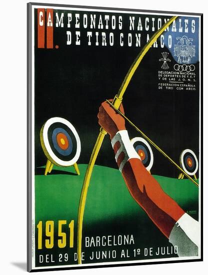 Archery Competition Promotion-Lantern Press-Mounted Art Print