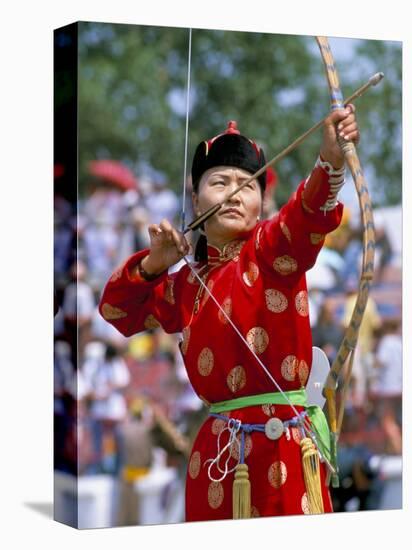 Archery Contest, Naadam Festival, Oulaan Bator (Ulaan Baatar), Mongolia, Central Asia-Bruno Morandi-Stretched Canvas