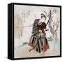 Archery, Japanese Wood-Cut Print-Lantern Press-Framed Stretched Canvas