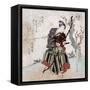 Archery, Japanese Wood-Cut Print-Lantern Press-Framed Stretched Canvas