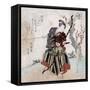 Archery, Japanese Wood-Cut Print-Lantern Press-Framed Stretched Canvas