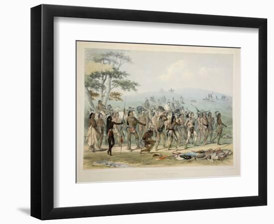 Archery of the Mandans , from Catlin's North American Indian Portfolio. Hunting Scenes and Amusemen-George Catlin-Framed Giclee Print