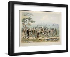 Archery of the Mandans , from Catlin's North American Indian Portfolio. Hunting Scenes and Amusemen-George Catlin-Framed Giclee Print