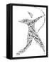 Archery Pictogram On White Background-seiksoon-Framed Stretched Canvas