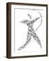 Archery Pictogram On White Background-seiksoon-Framed Art Print