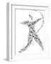 Archery Pictogram On White Background-seiksoon-Framed Art Print