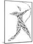 Archery Pictogram On White Background-seiksoon-Mounted Art Print