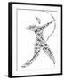 Archery Pictogram On White Background-seiksoon-Framed Art Print