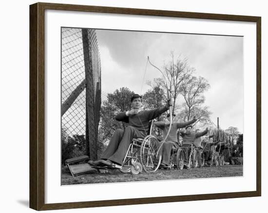 Archery Practice at the Ciswo Paraplegic Centre, Pontefract, West Yorkshire, 1960-Michael Walters-Framed Photographic Print