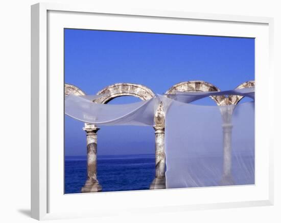 Arches and Sheets of Transparent Gauze Along the Malecon Boardwalk, Puerto Vallarta, Mexico-Nancy & Steve Ross-Framed Photographic Print