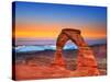 Arches National Park Delicate Arch Sea of Clouds in Moab Utah USA Photo Mount-holbox-Stretched Canvas