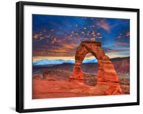 Arches National Park Delicate Arch Sunset in Moab Utah USA Photo Mount-holbox-Framed Premium Photographic Print