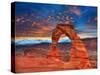 Arches National Park Delicate Arch Sunset in Moab Utah USA Photo Mount-holbox-Stretched Canvas