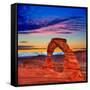 Arches National Park Delicate Arch Sunset in Moab Utah USA Photo Mount-holbox-Framed Stretched Canvas