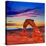 Arches National Park Delicate Arch Sunset in Moab Utah USA Photo Mount-holbox-Stretched Canvas