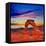 Arches National Park Delicate Arch Sunset in Moab Utah USA Photo Mount-holbox-Framed Stretched Canvas