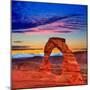 Arches National Park Delicate Arch Sunset in Moab Utah USA Photo Mount-holbox-Mounted Premium Photographic Print