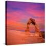 Arches National Park Delicate Arch Sunset in Moab Utah USA Photo Mount-holbox-Stretched Canvas