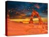 Arches National Park Delicate Arch Sunset in Moab Utah USA Photo Mount-holbox-Stretched Canvas